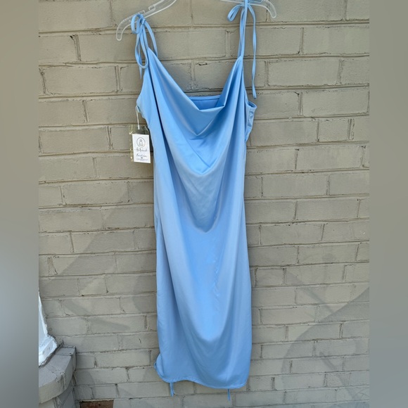 NWT Half Island Fashion Blue Satin Mini Cinch Dress Size XL - Picture 9 of 16